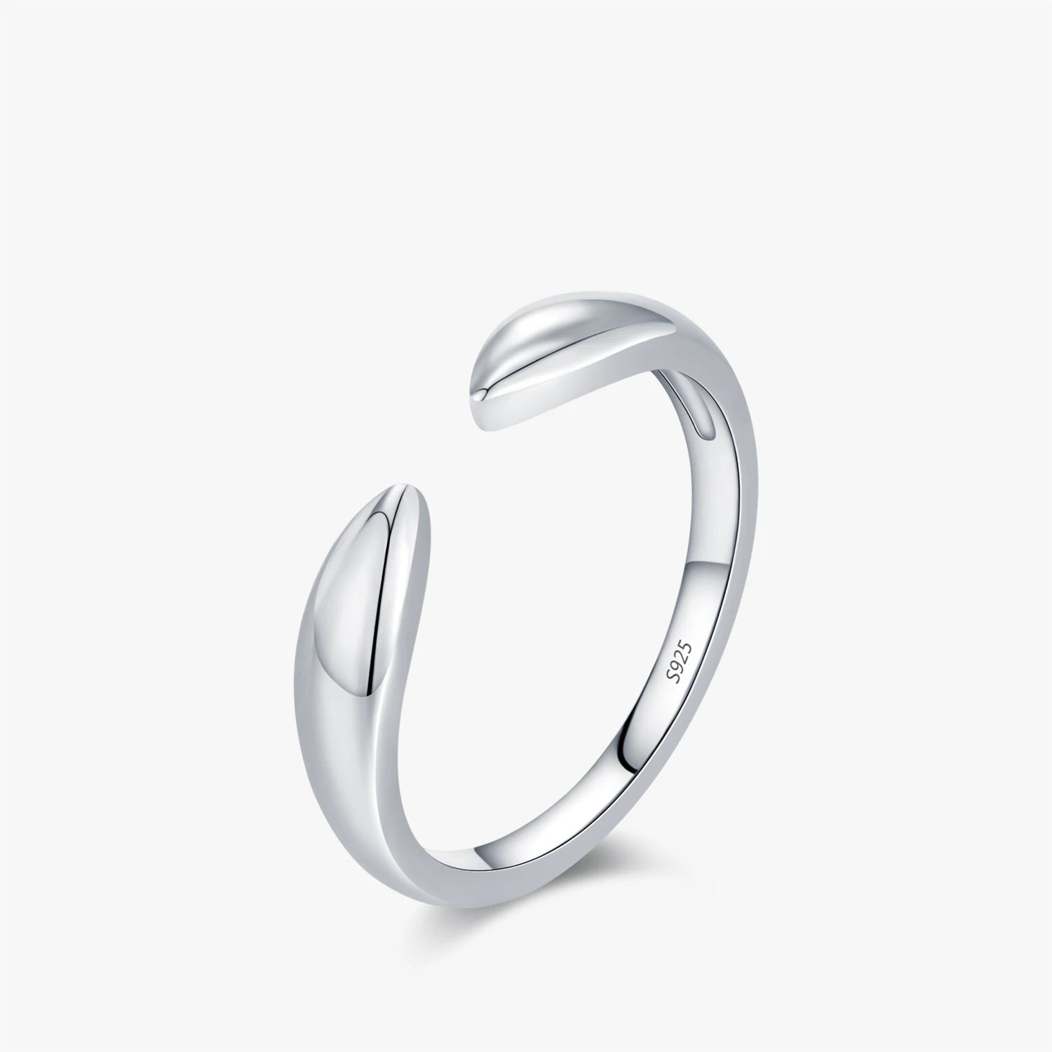 Geometric adjustable ring 925 sterling silver minimalist style