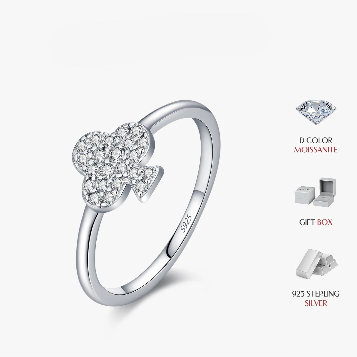 Fine jewelry ring made from polished sterling silver