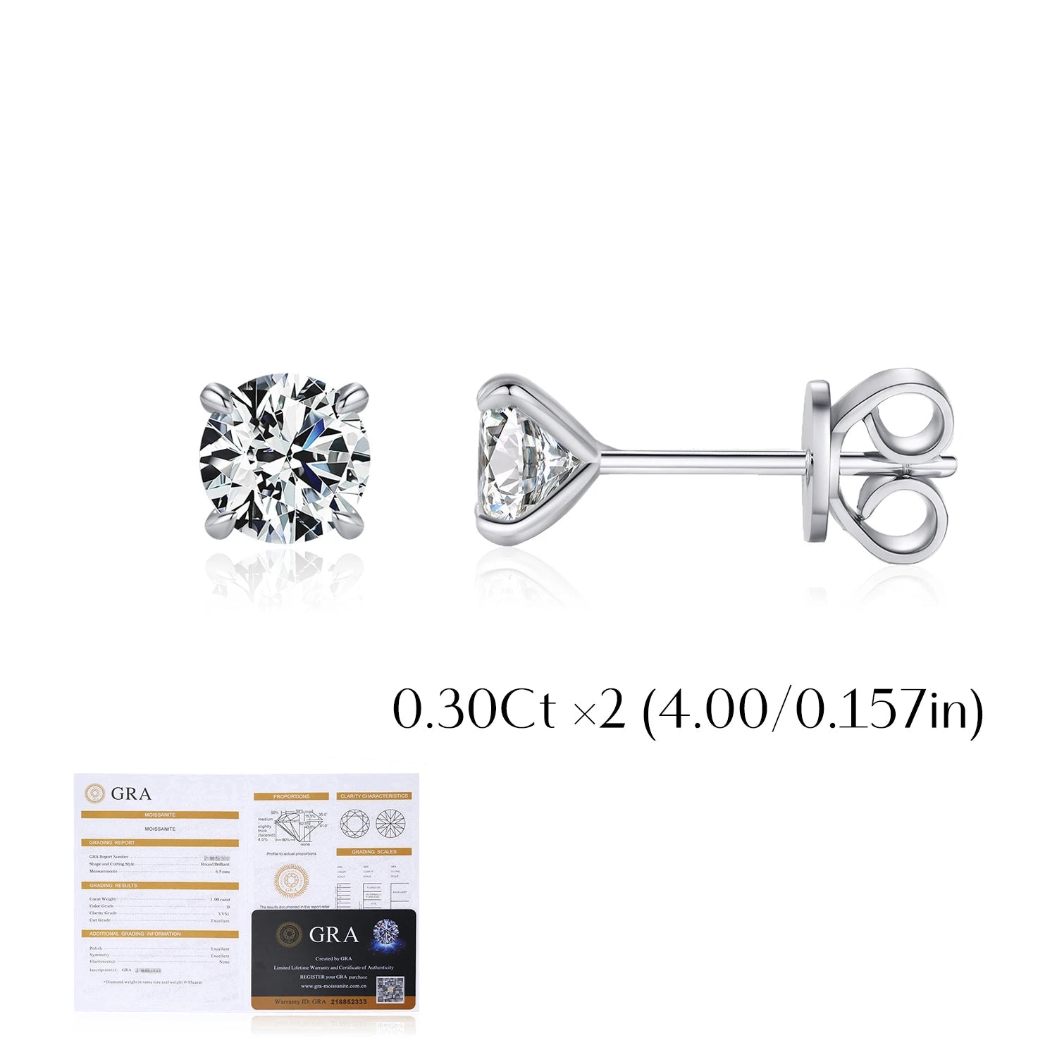 925 sterling silver mount holding stud earrings securely