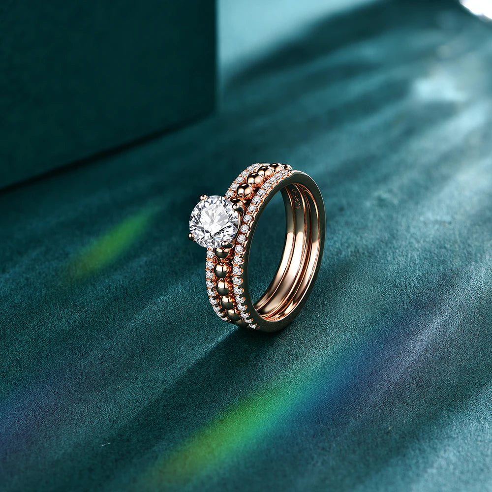 Close view of moissanite ring sparkle sized for a perfect ring size