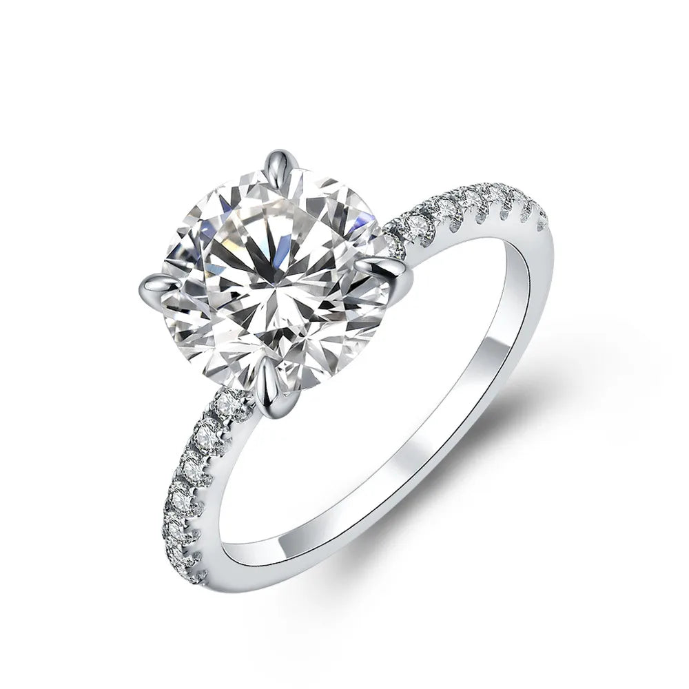 3.0CT moissanite ring showing bright moissanite diamonds with elegant finish