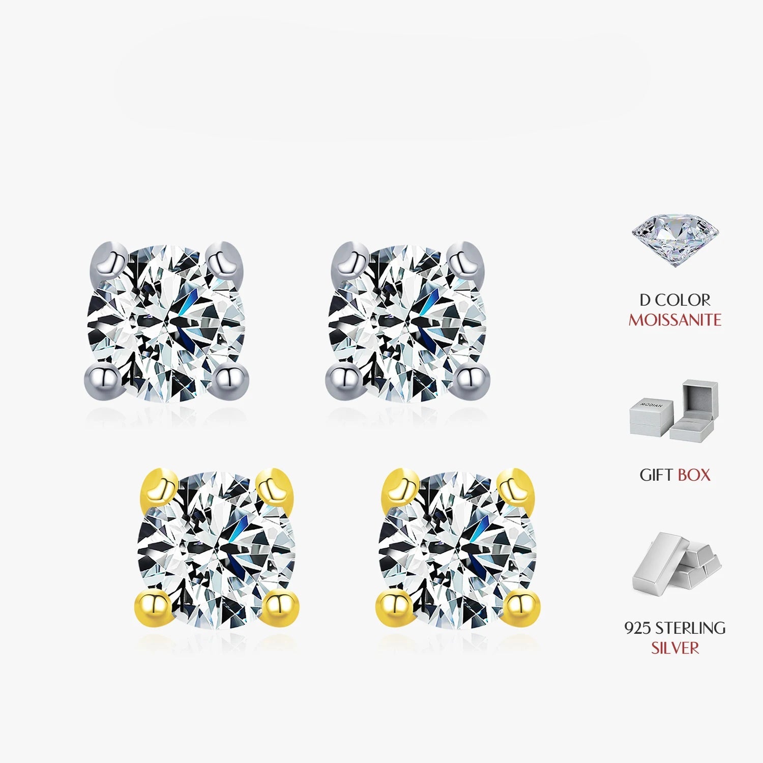 Classic sterling silver earrings with moissanite sparkle