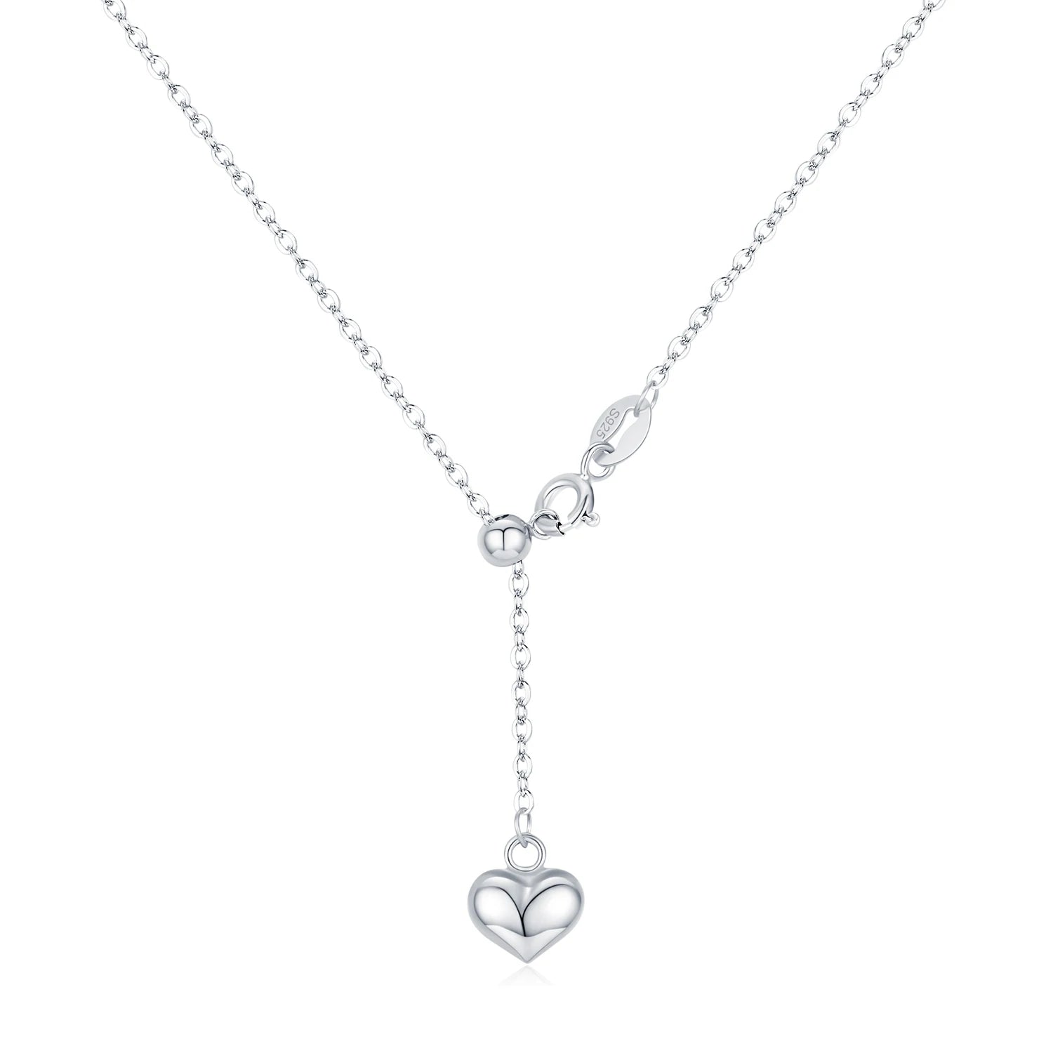 Choker necklace with heart pendant necklace silver on a sterling silver chain