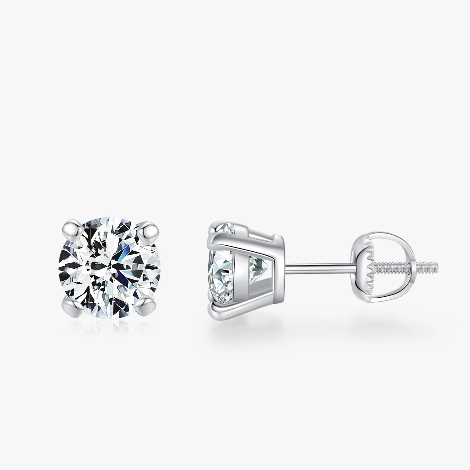 1CT moissanite earrings set in 925 sterling silver for classic silver earrings style