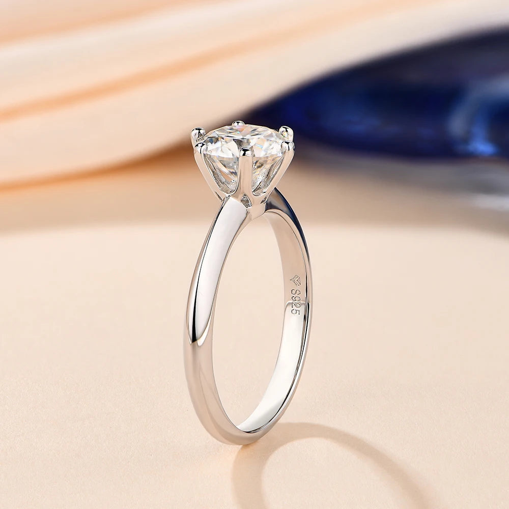 Moissanite jewelry rings design with 1 ct diamond impression