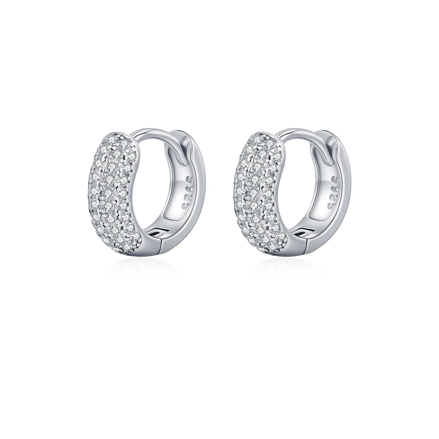 Moissanite circle hoop earrings in 925 sterling silver for women
