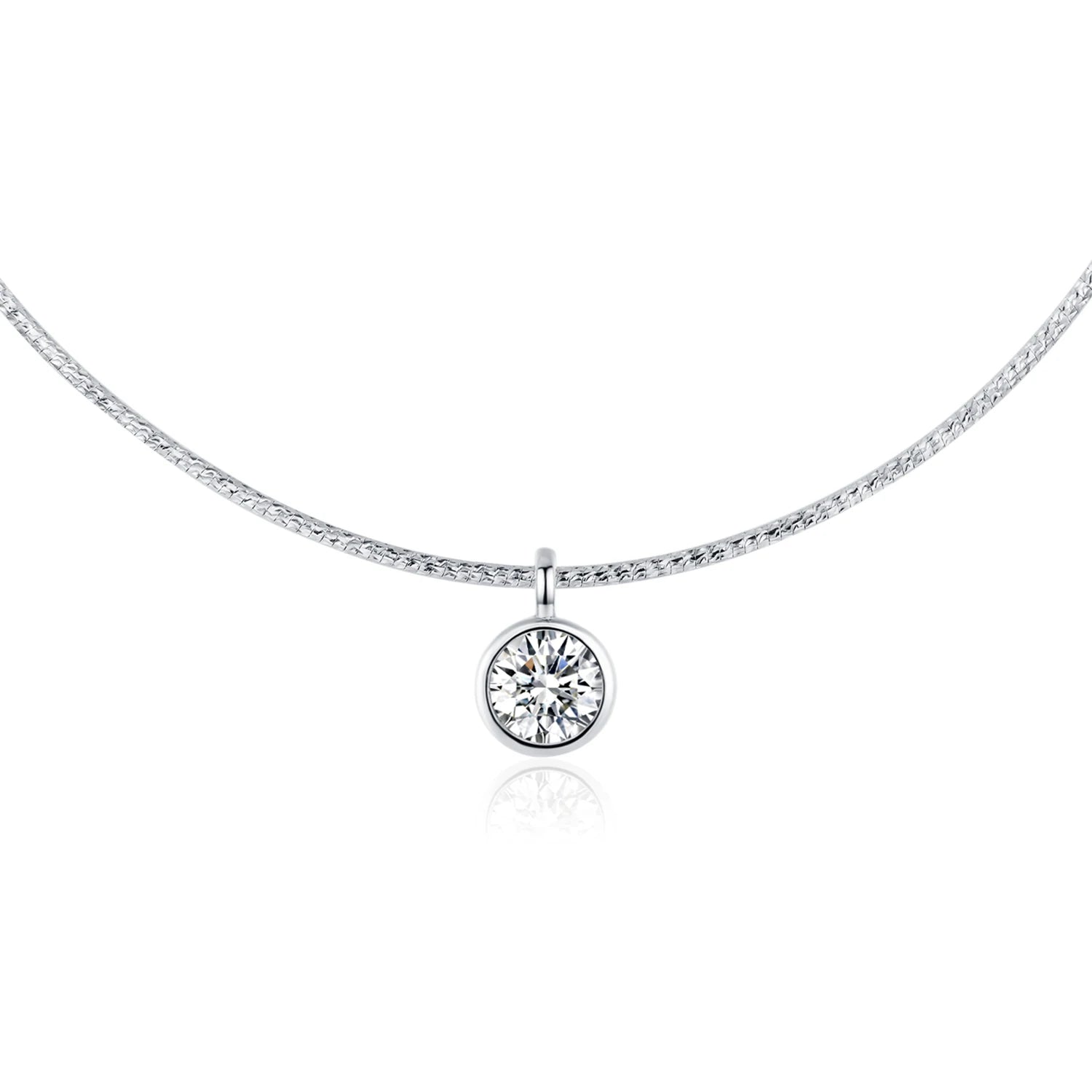 925 silver chain necklace highlighting cz sparkle in sterling silver