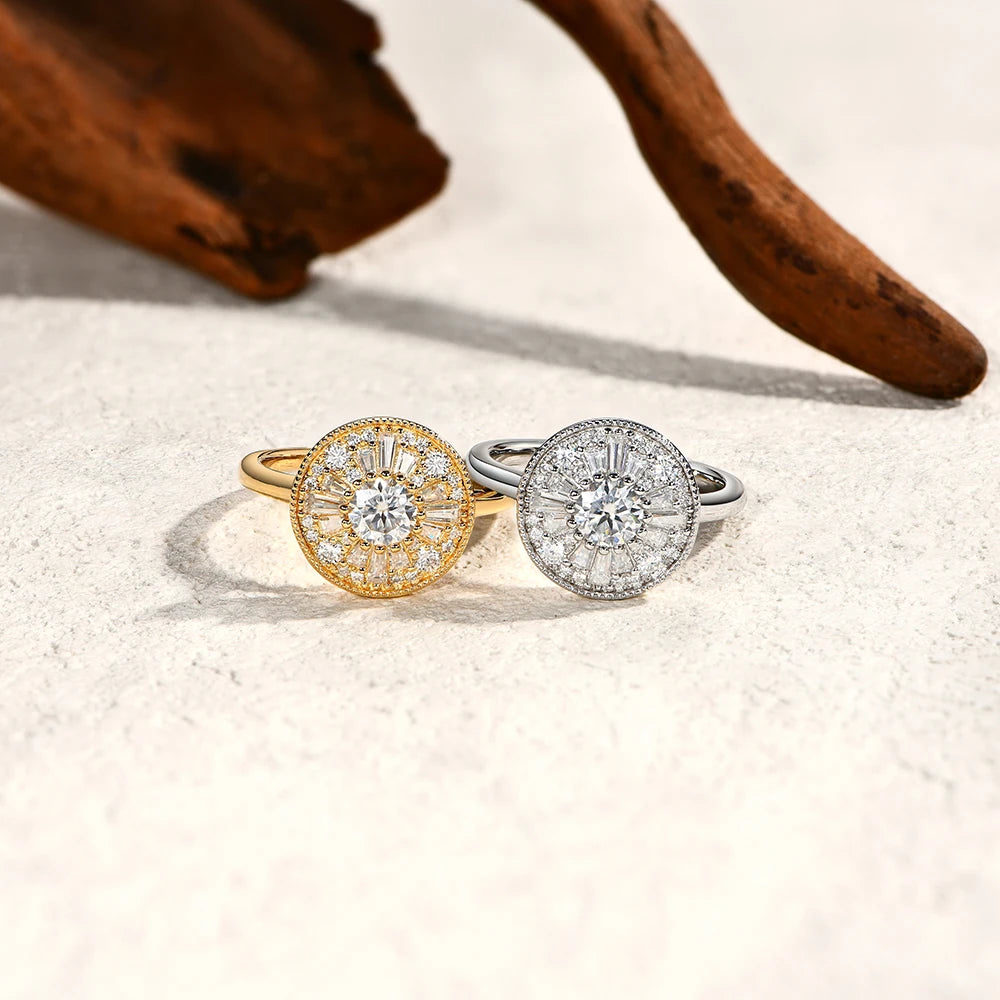 Diamond engagement ring look in a rings with moissanite design