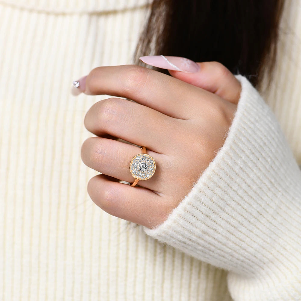 A diamond ring set as a moissanite ring for classic elegance