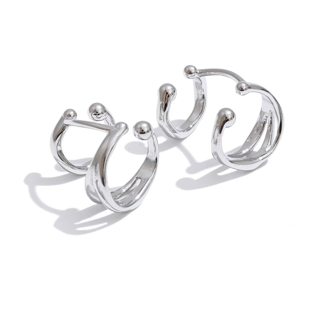 Double layer ear clip accessory for unisex looks