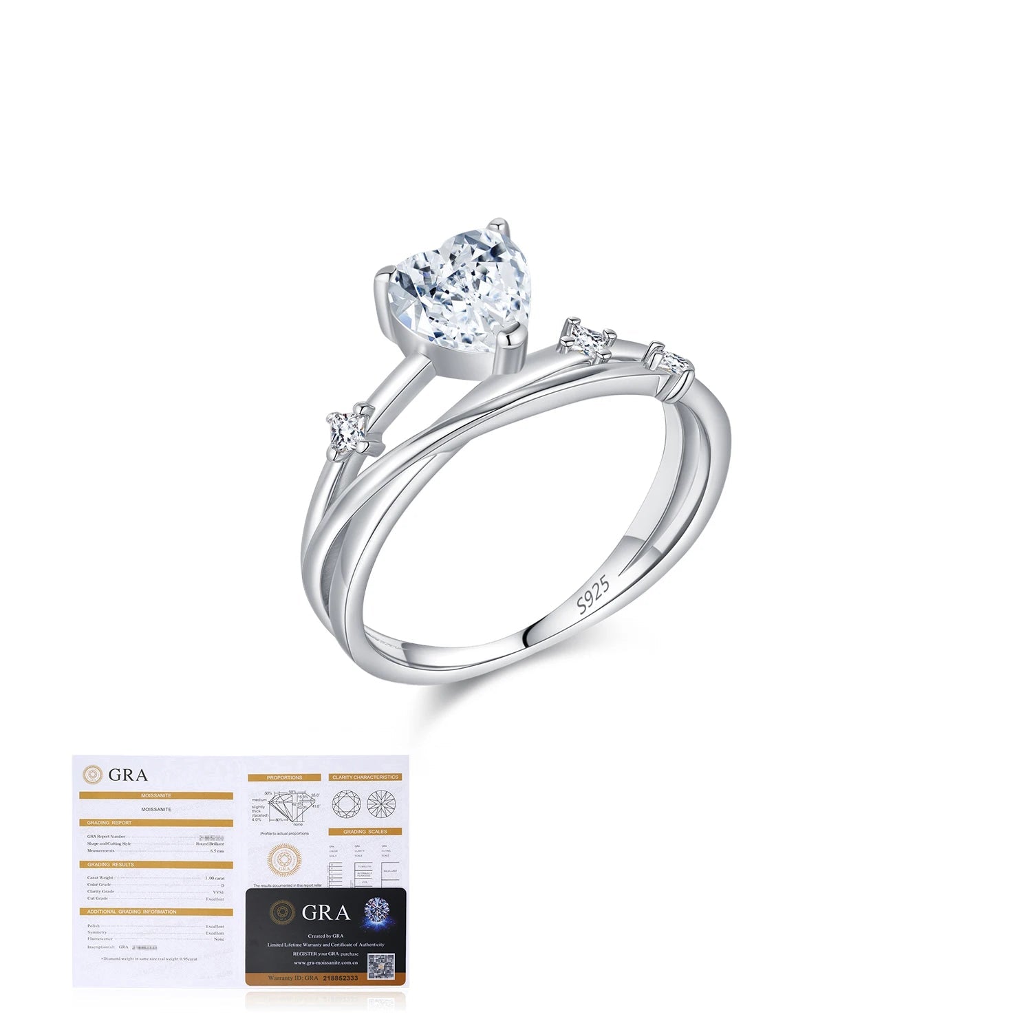 Elegant moissanite heart ring for special occasions