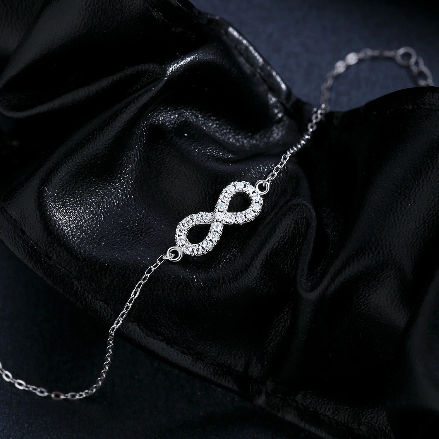 925 sterling silver infinity moissanite diamond bangle