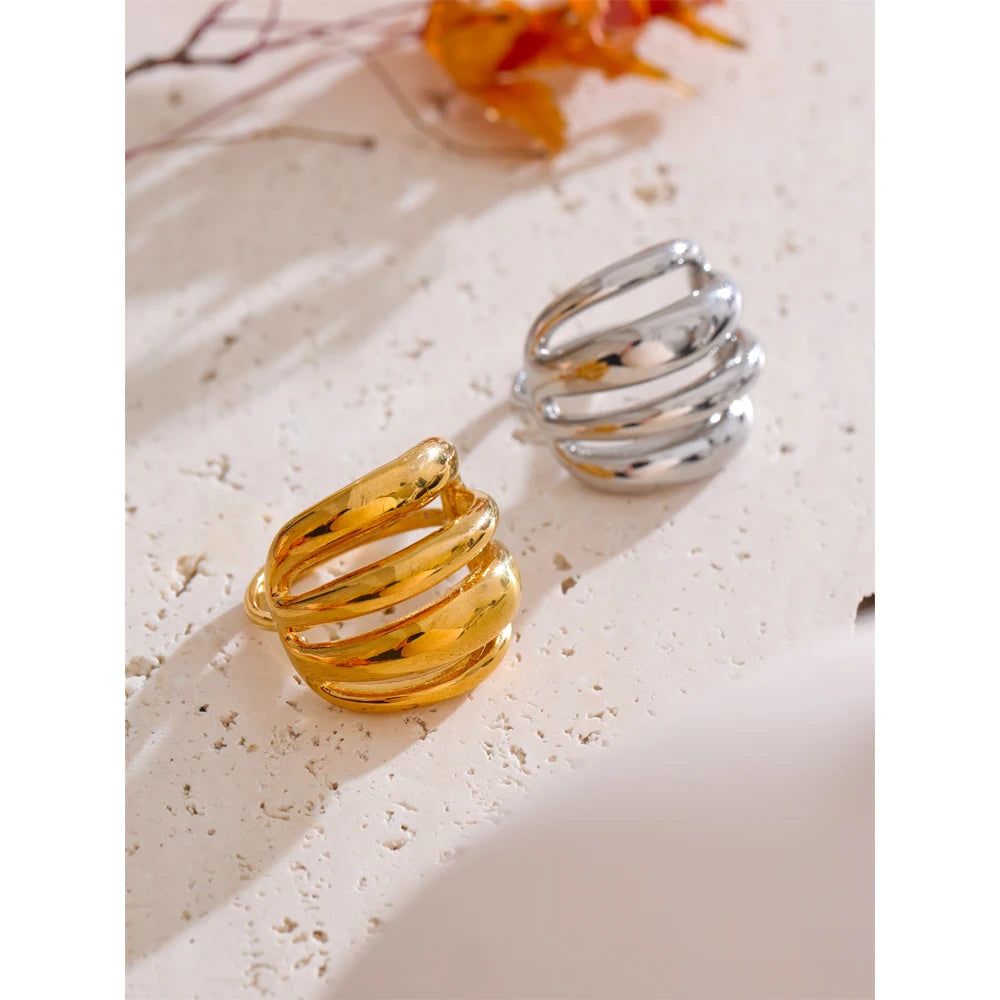 Creative open finger ring with gold plated sheen for ring jewelry for women