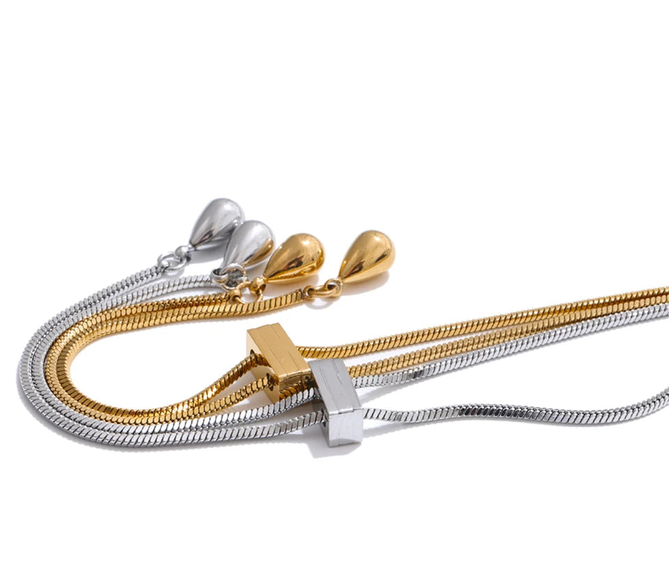 women’s stylish gold long chain necklace 72 cm gold plated finish