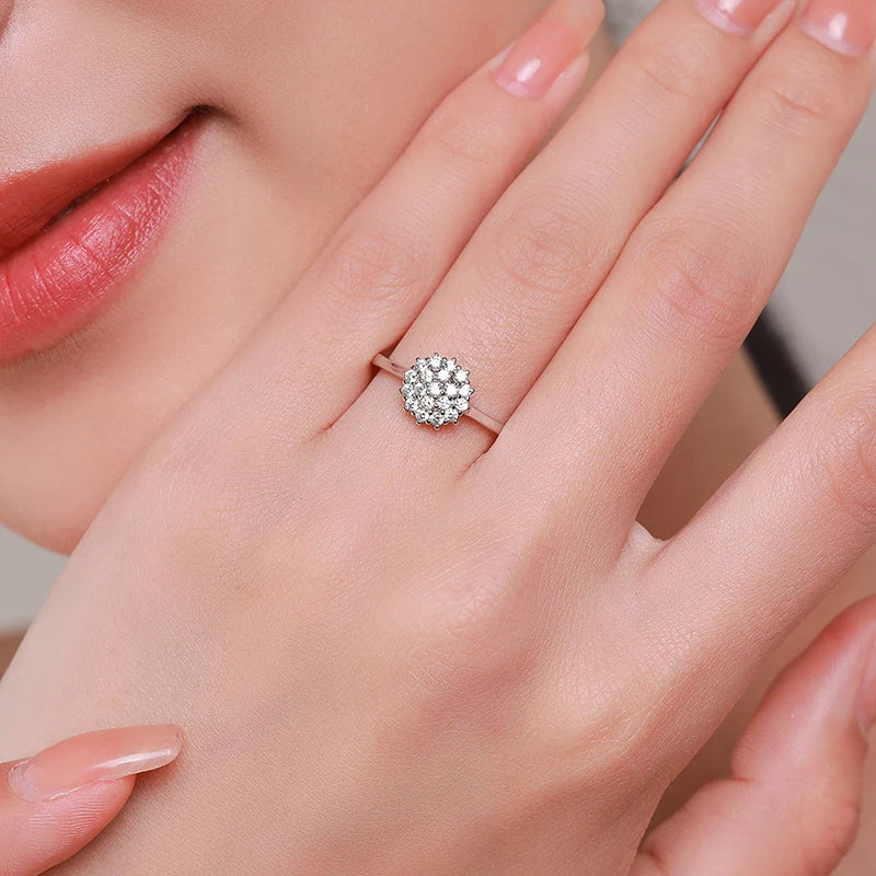 Pave CZ sparkling wedding band 925 silver simple design