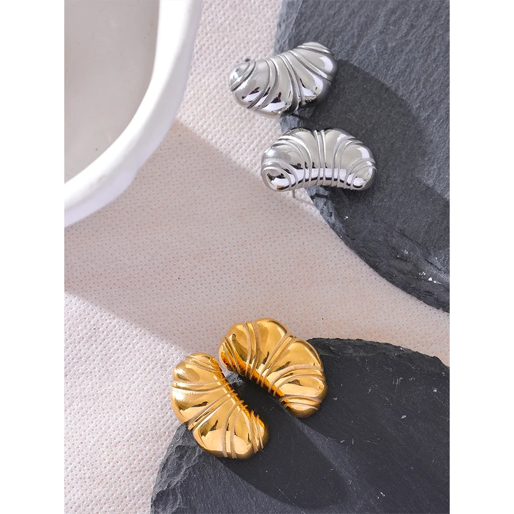 Jewelry stainless steel look with earrings earrings gold detail in soft light