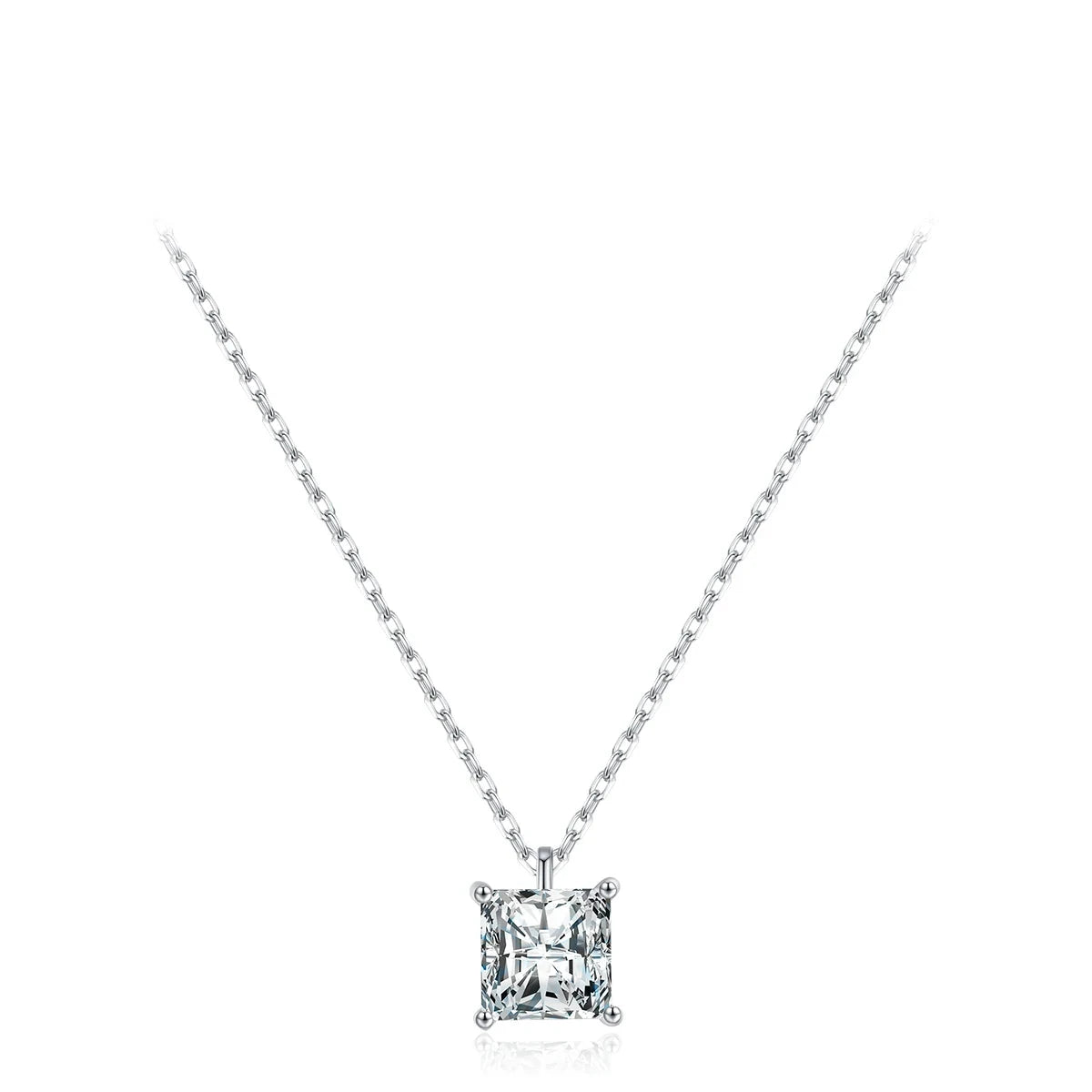 925 sterling silver necklace with CZ pendant on chain necklace