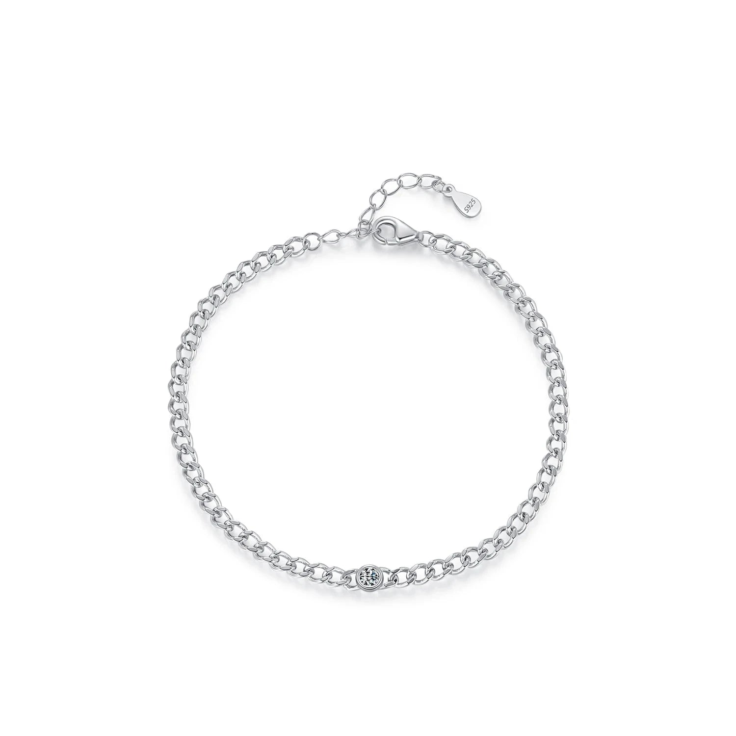 Luxury moissanite silver heart bracelet fashion piece