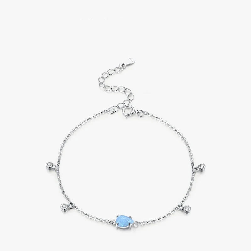 Opal jewelry bracelet charm adding a blue bracelet touch for Pandora