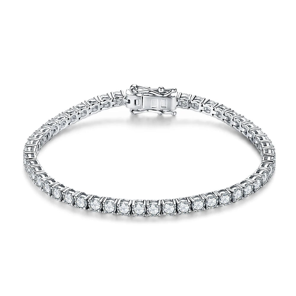 Moissanite Tennis Bracelet in white gold plated finish
