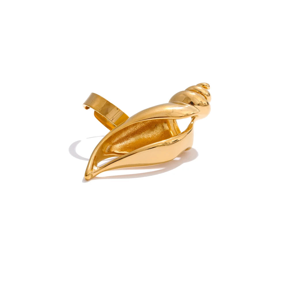18k gold plated stainless steel resizable ring for women