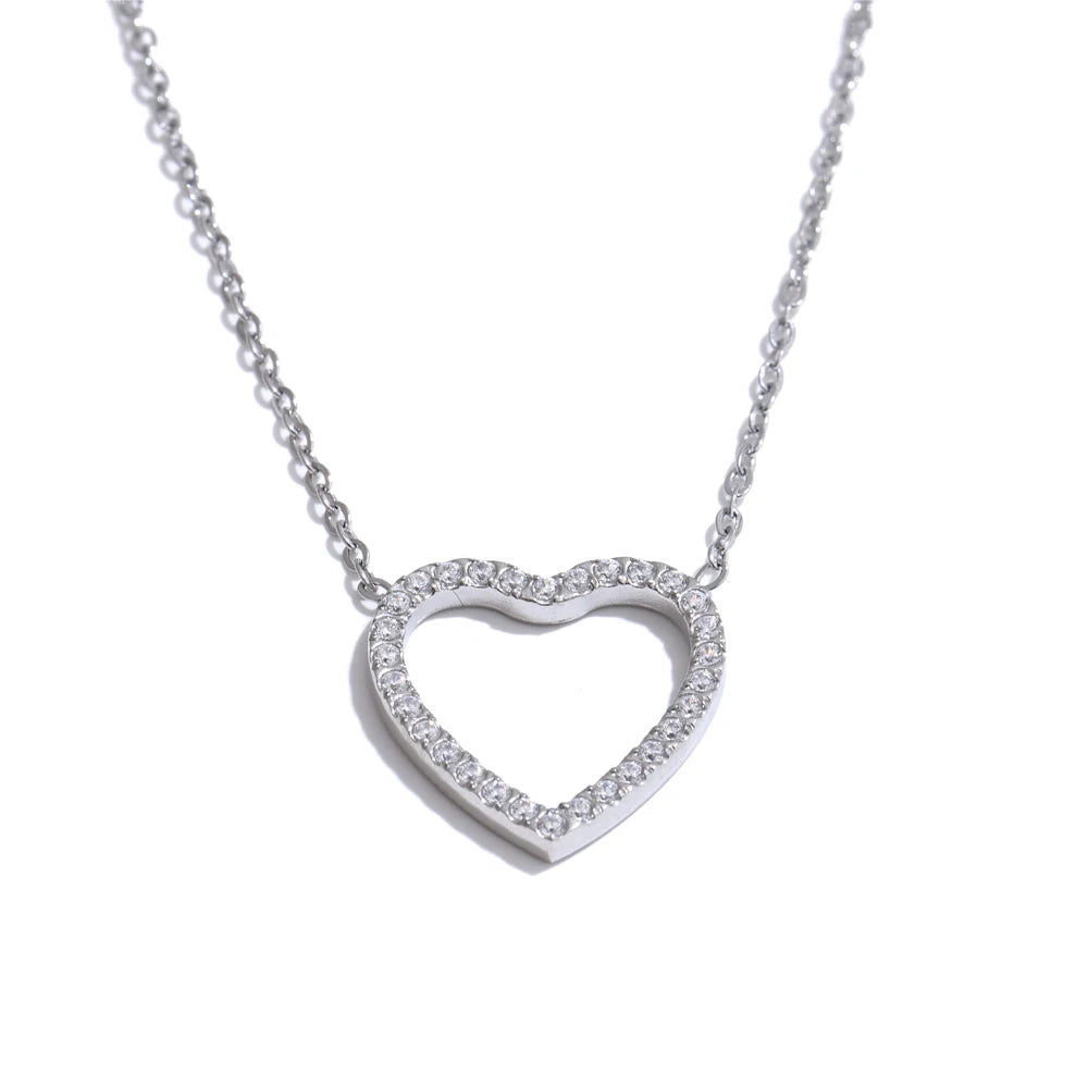 Fashion jewelry for valentine’s day with cubic zirconia necklace