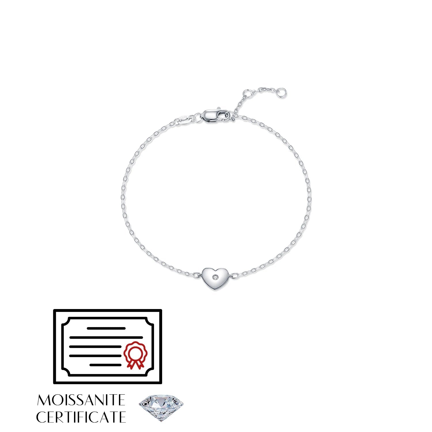 Lightweight silver bracelet perfect for moissanite jewelry lovers
