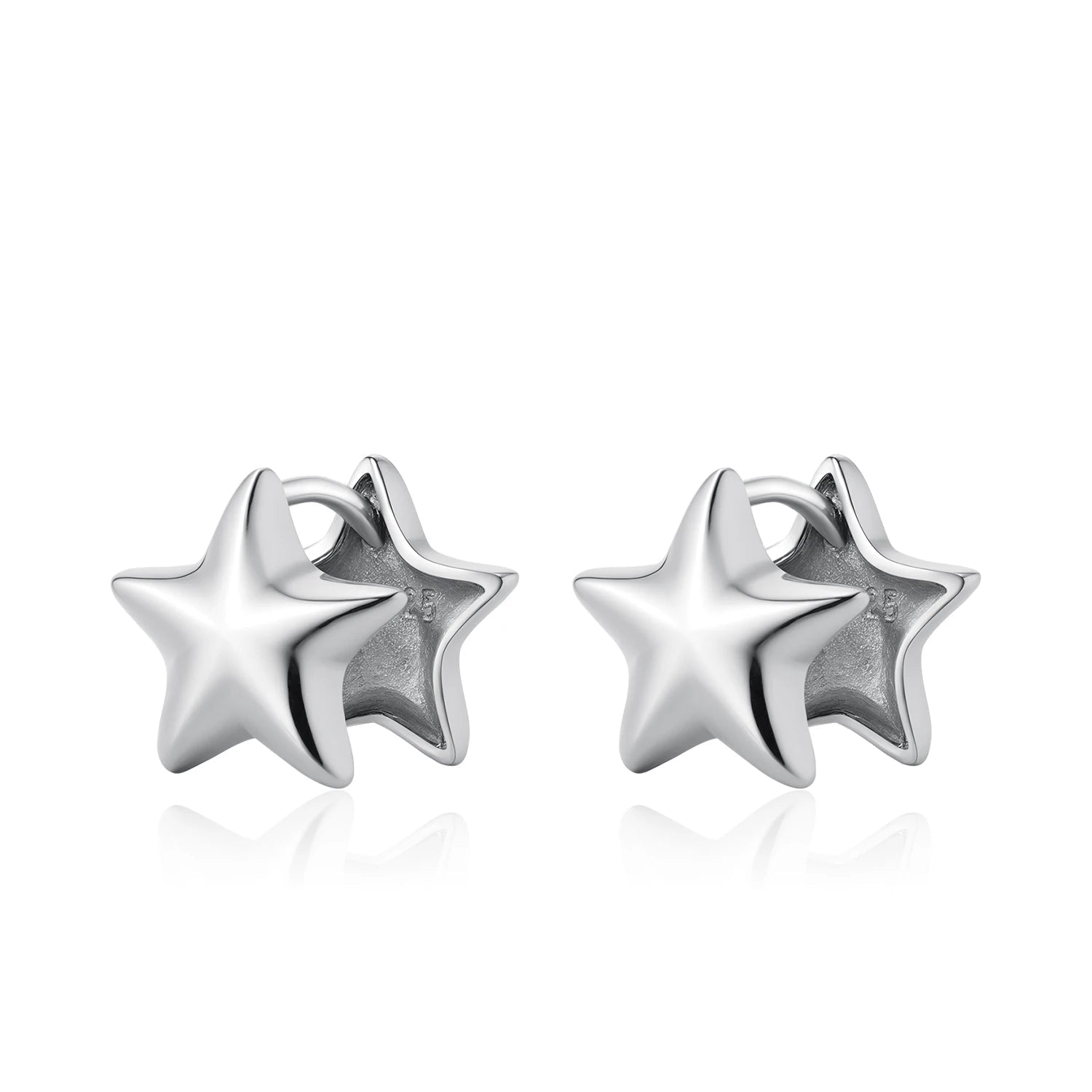 Hoop earrings for women featuring double sided stars