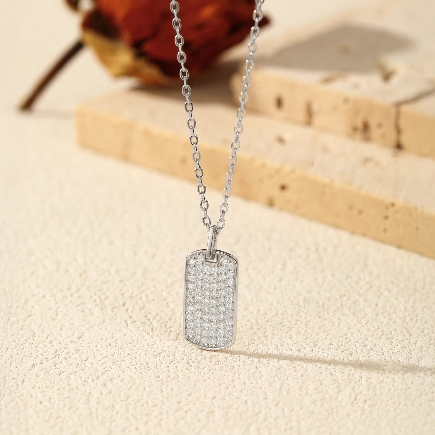 Elegant pendant necklaces with rectangular moissanite stone for fine jewelry
