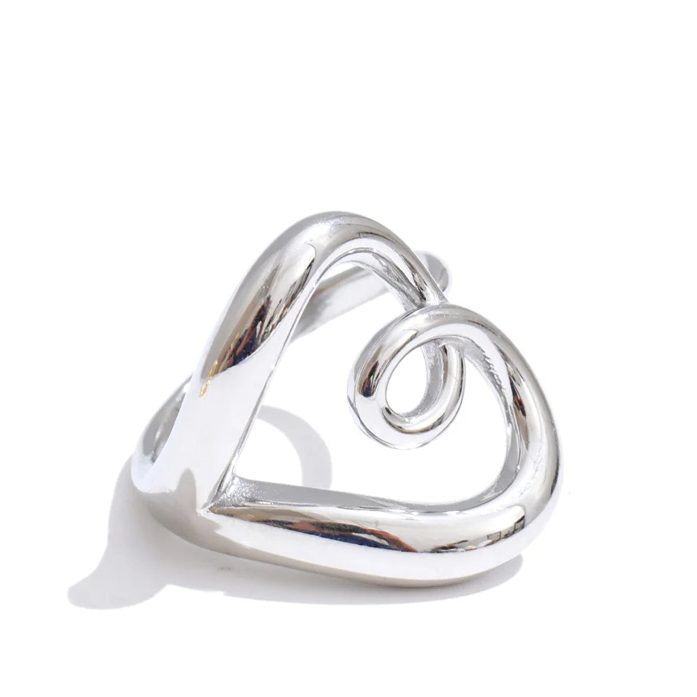 Heart and ring design crafted in durable stainless steel