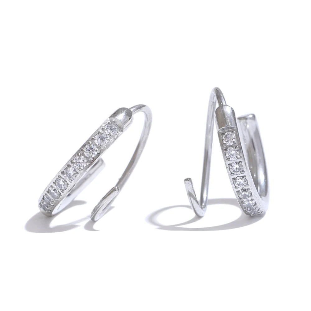 Classic hoop earrings in a gold plated finish with subtle sparkle