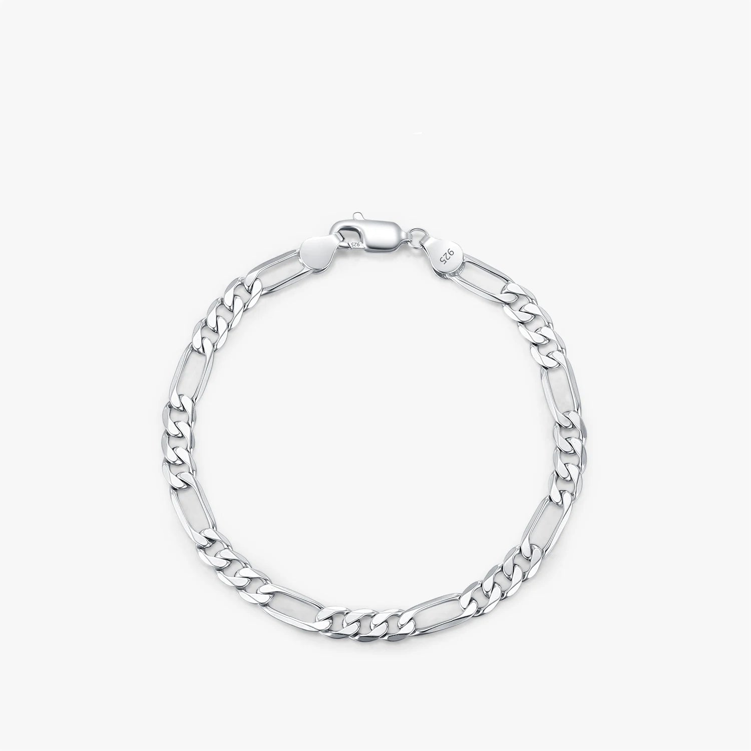 Hollow Figaro chain bracelet in 925 sterling silver