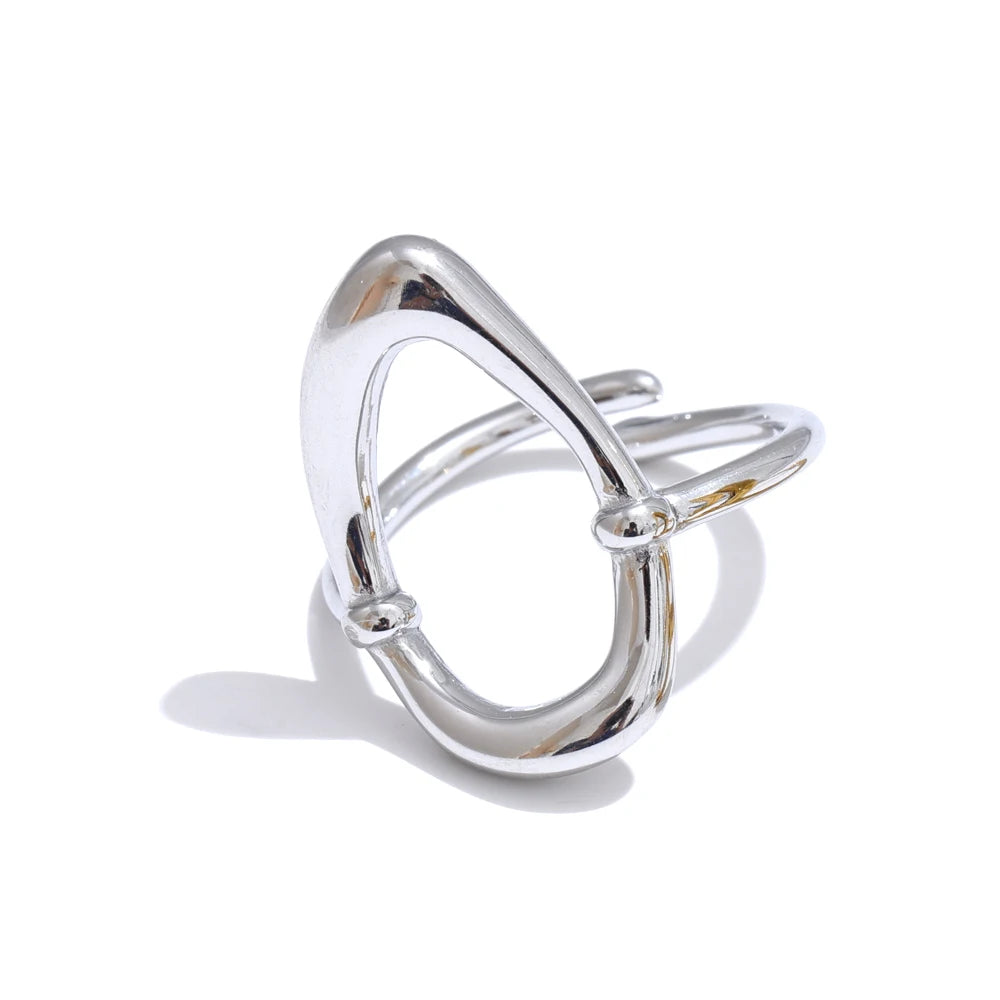 Stainless steel for rings waterproof minimalist oval ring