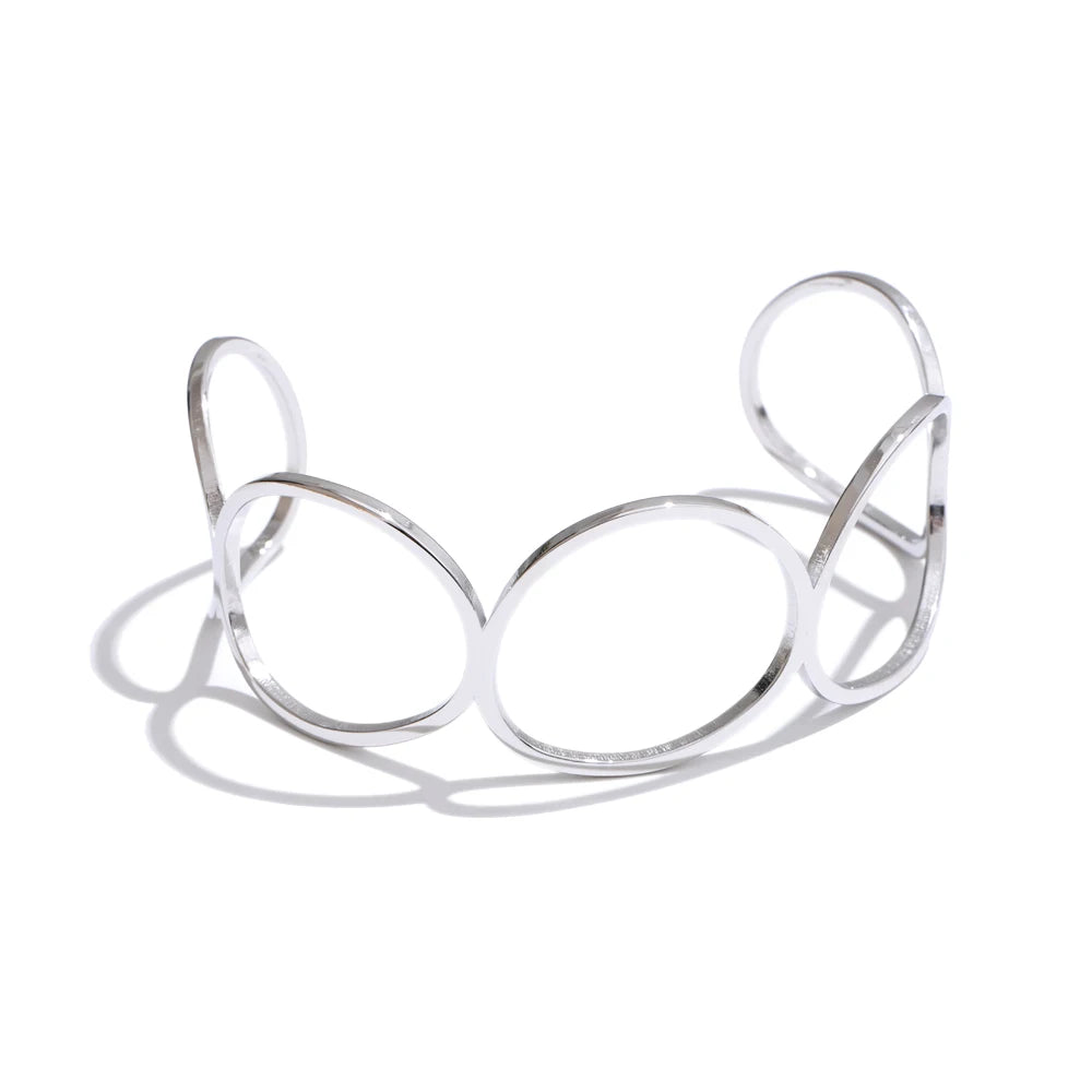 Modern bracelet charm designed as a jewelry stainless steel gold cuff