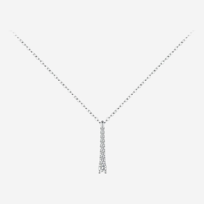 Moissanite necklace pendant in 925 sterling silver with soft shine