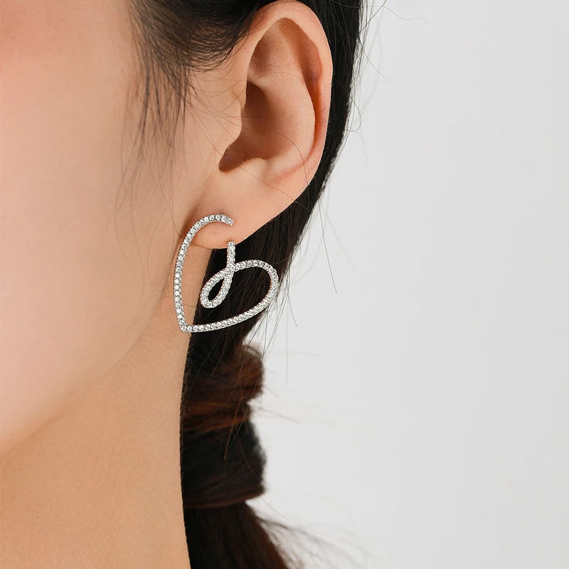 Heart earrings in 925 sterling silver for everyday elegance