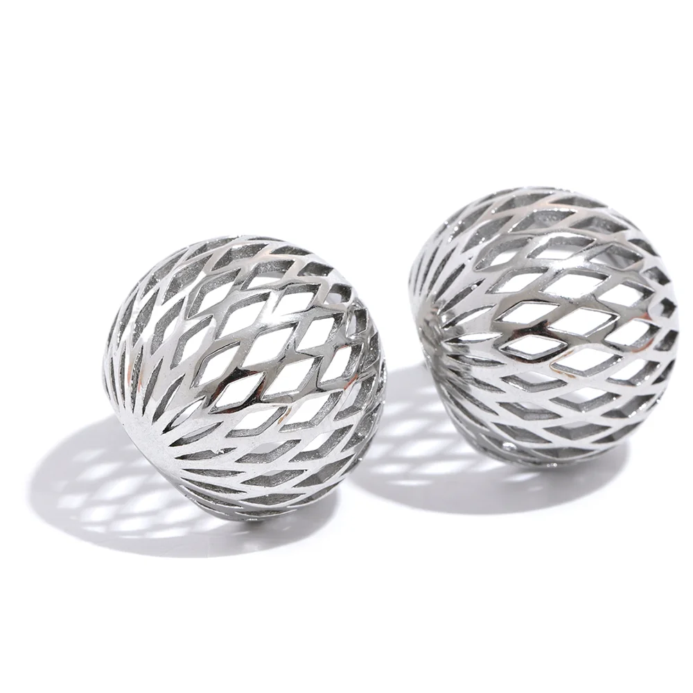 Fashion jewelry geometric round stud earrings made from jewelry stainless steel