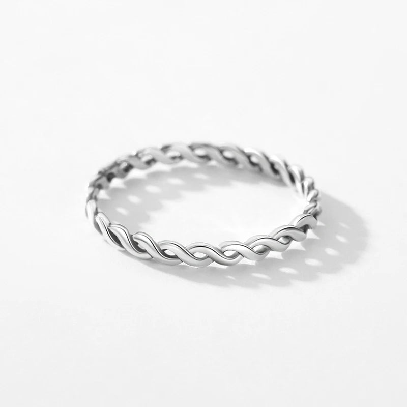 Sterling silver ring stacked with a sterling ring for minimalist style