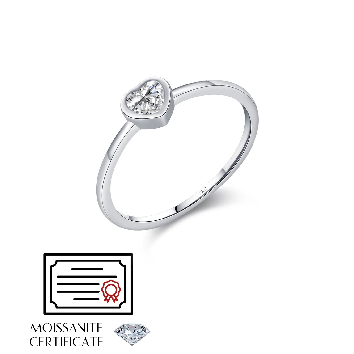 Shimmering 925 sterling silver a wedding ring with moissanite