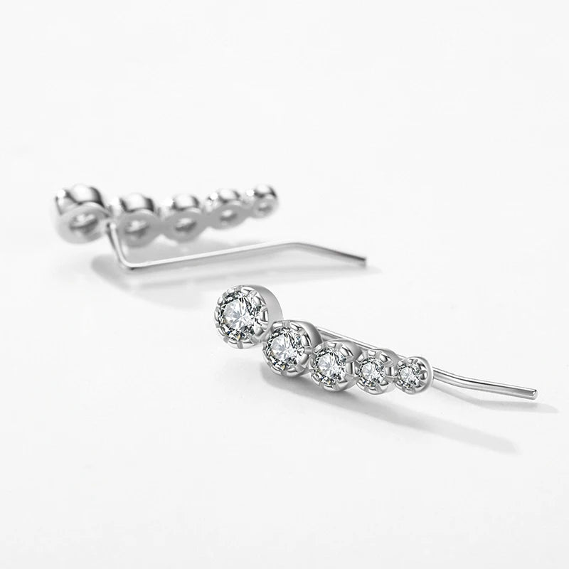 Elegant ear rings styled as stud earrings in 925 sterling silver