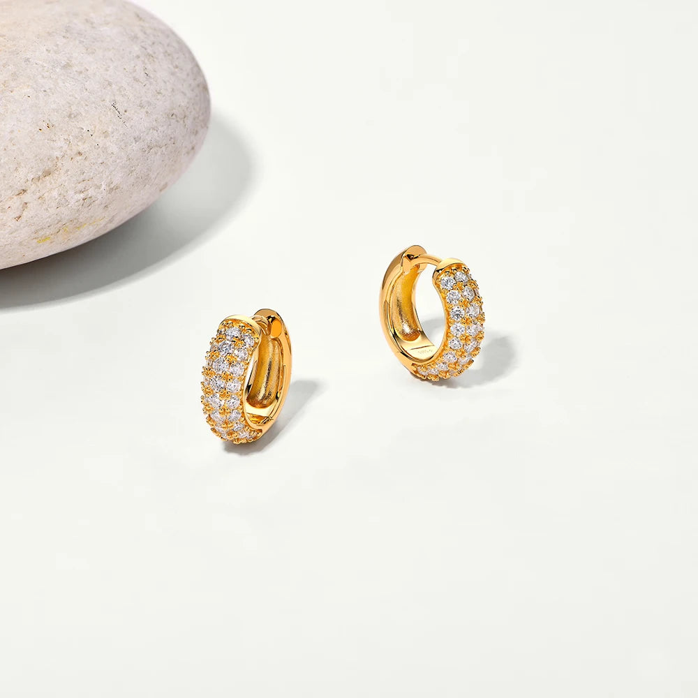 S925 silver earrings with round moissanite diamonds