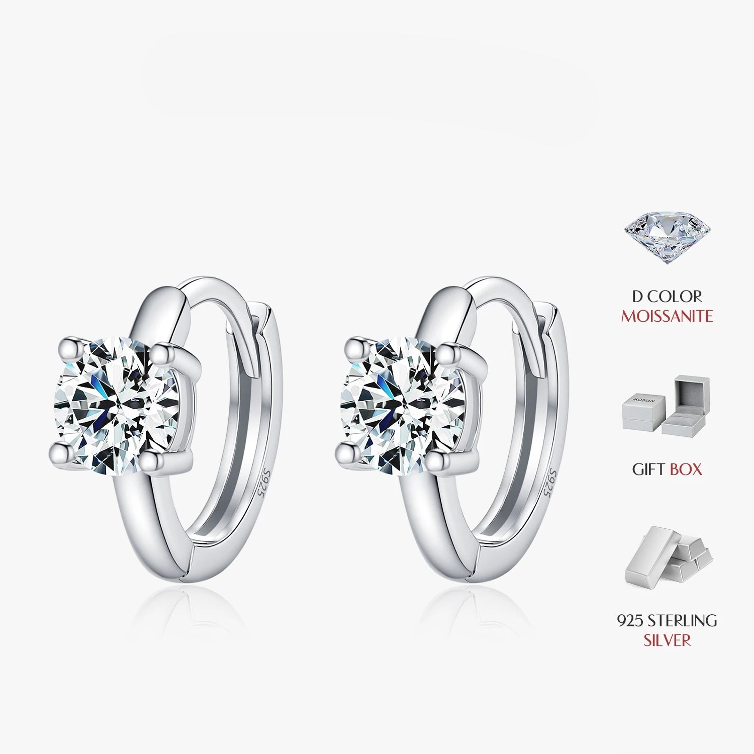 Sterling silver hoop earrings designed for women seeking sparkle