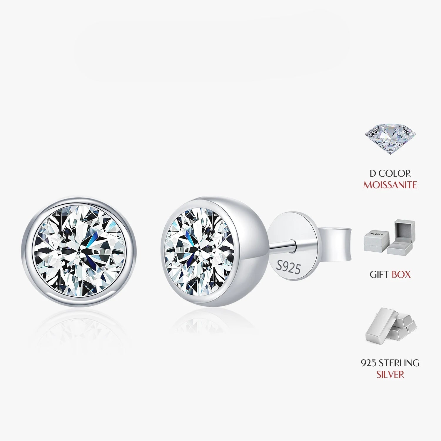 Lightweight moissanite earrings crafted for daily elegance