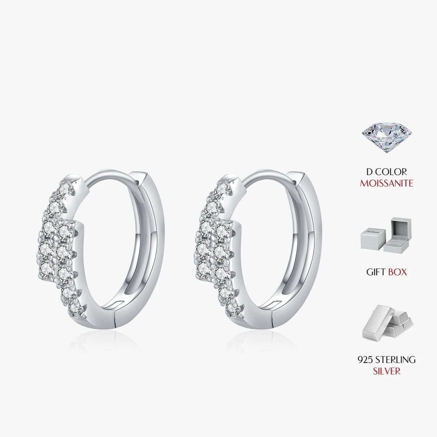 D-Color moissanite simple stud earrings 925 sterling silver clarity
