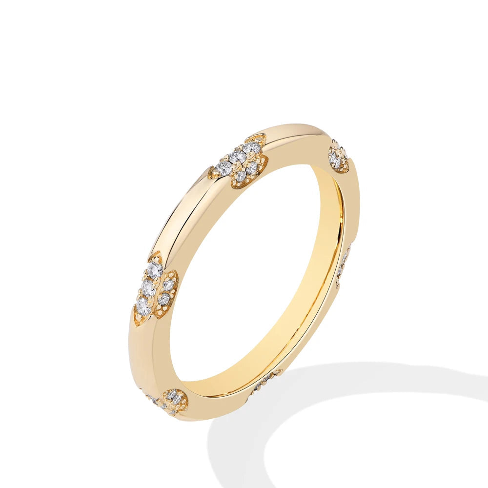 Wedding band wedding ring duo with subtle moissanite diamond glow