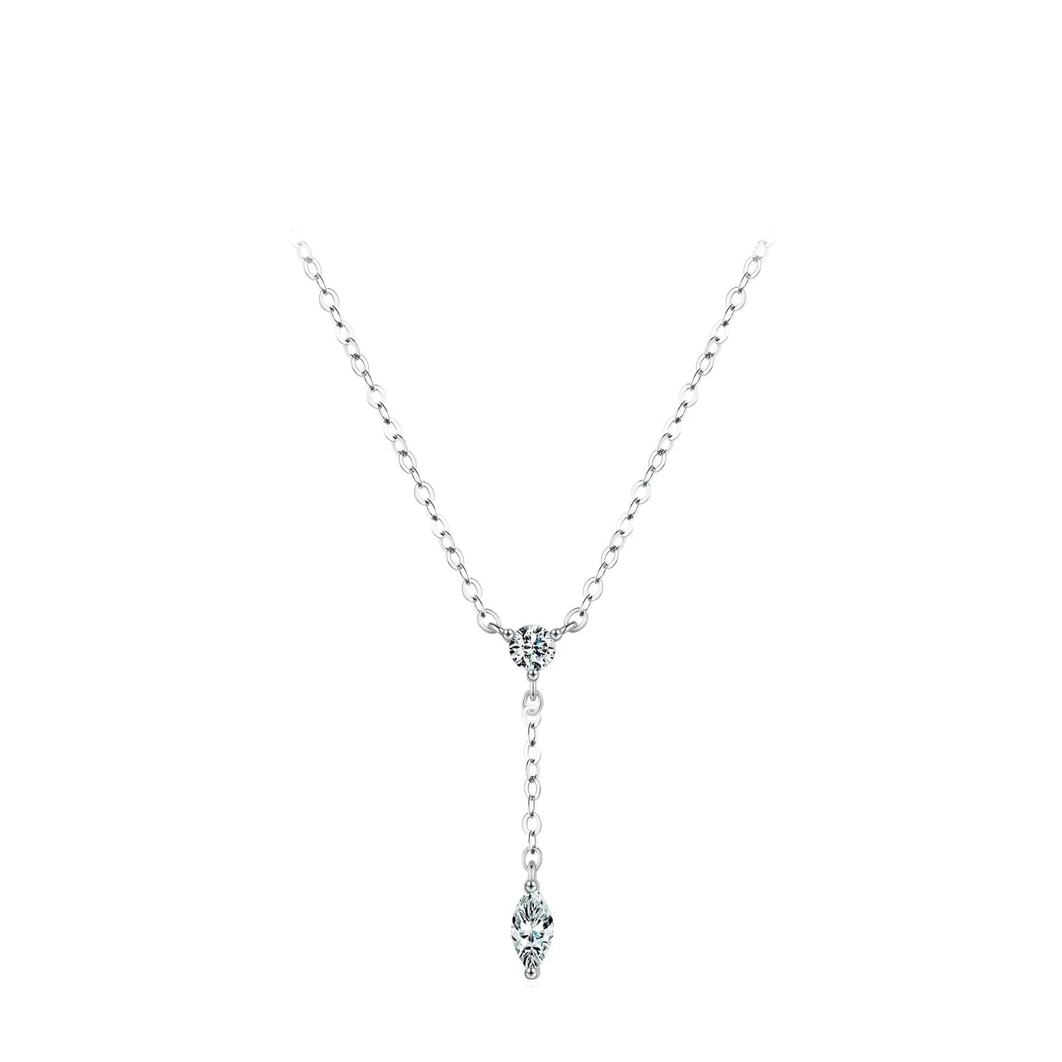 Dainty Y-shape pendant necklace in 925 sterling silver