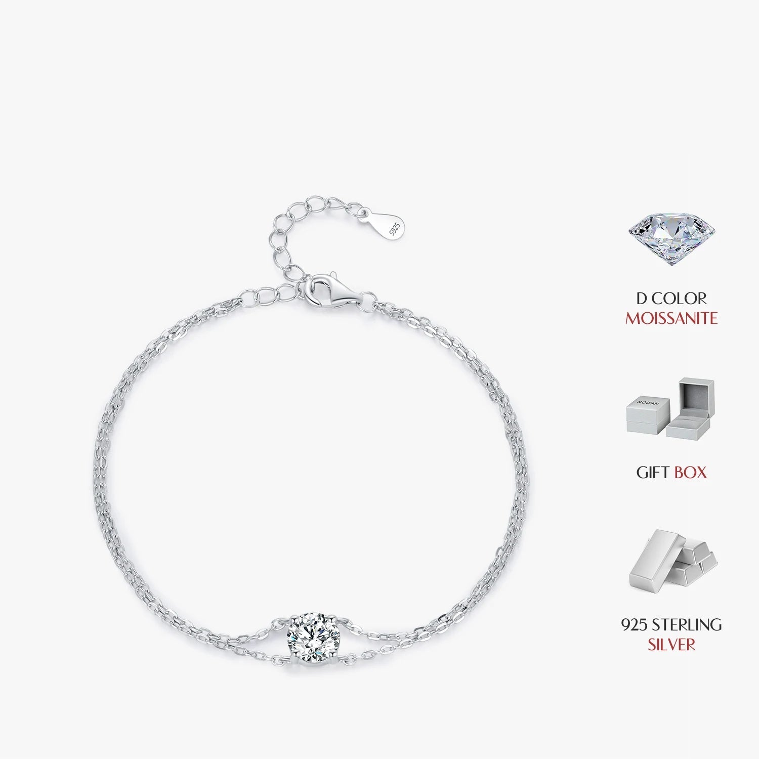 1ct D color moissanite bracelet for bridal jewelry looks