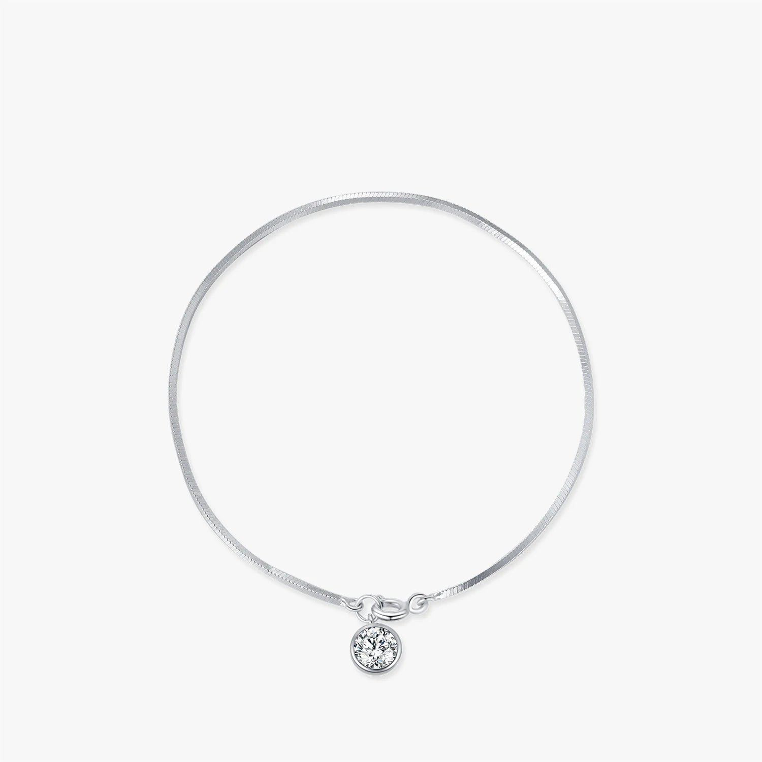 White gold chain bracelet in 925 sterling silver with refined shine