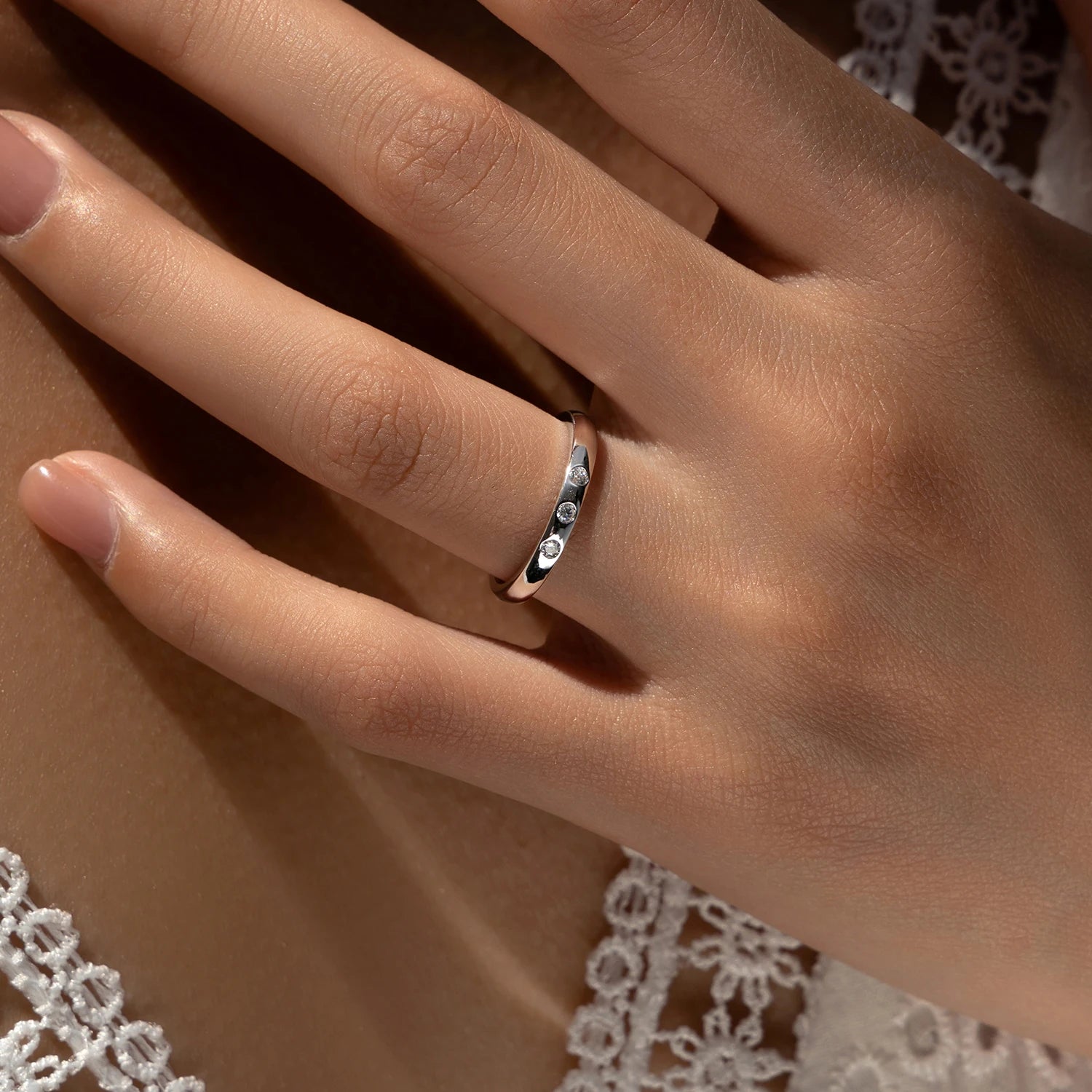 Sterling ring showing ring size from ring for a precise fit