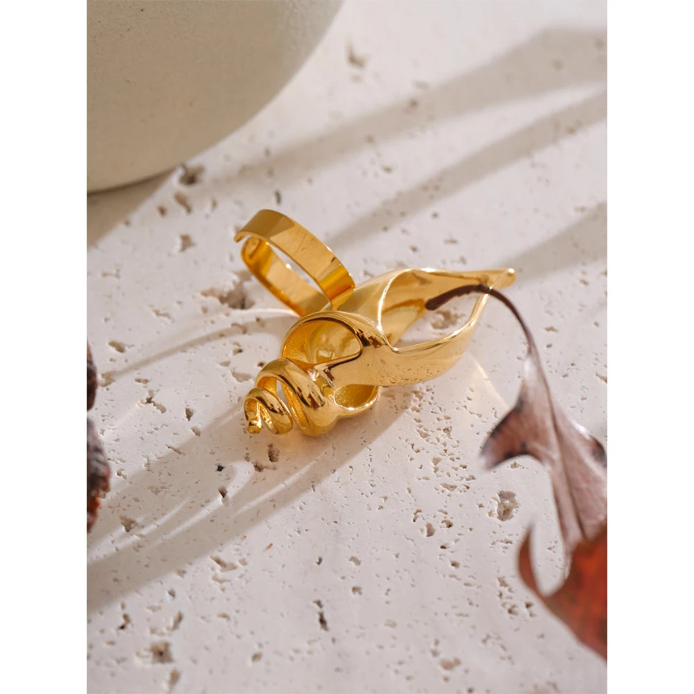 Stainless steel rings plated in 18k gold plated elegant design